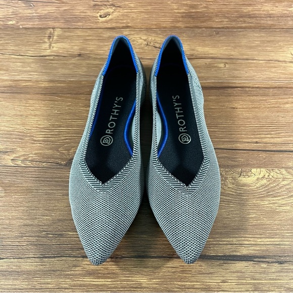 ROTHY’S The Point ‘Cloud Grey Birdseye’ Slip-On Knit Flats Women’s Size 9.5 Shoe - Picture 6 of 10